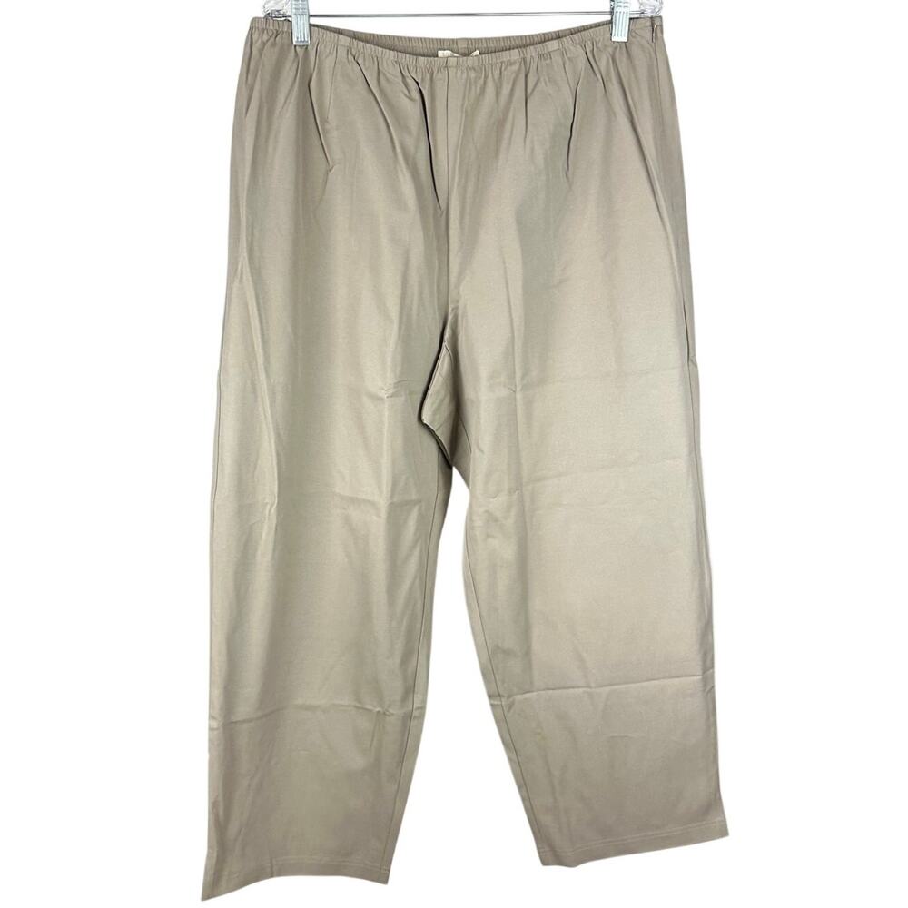 Eileen Fisher Organic Stretch Cotton Twill Slim Ankle Pant Stone Women's 2X NWT